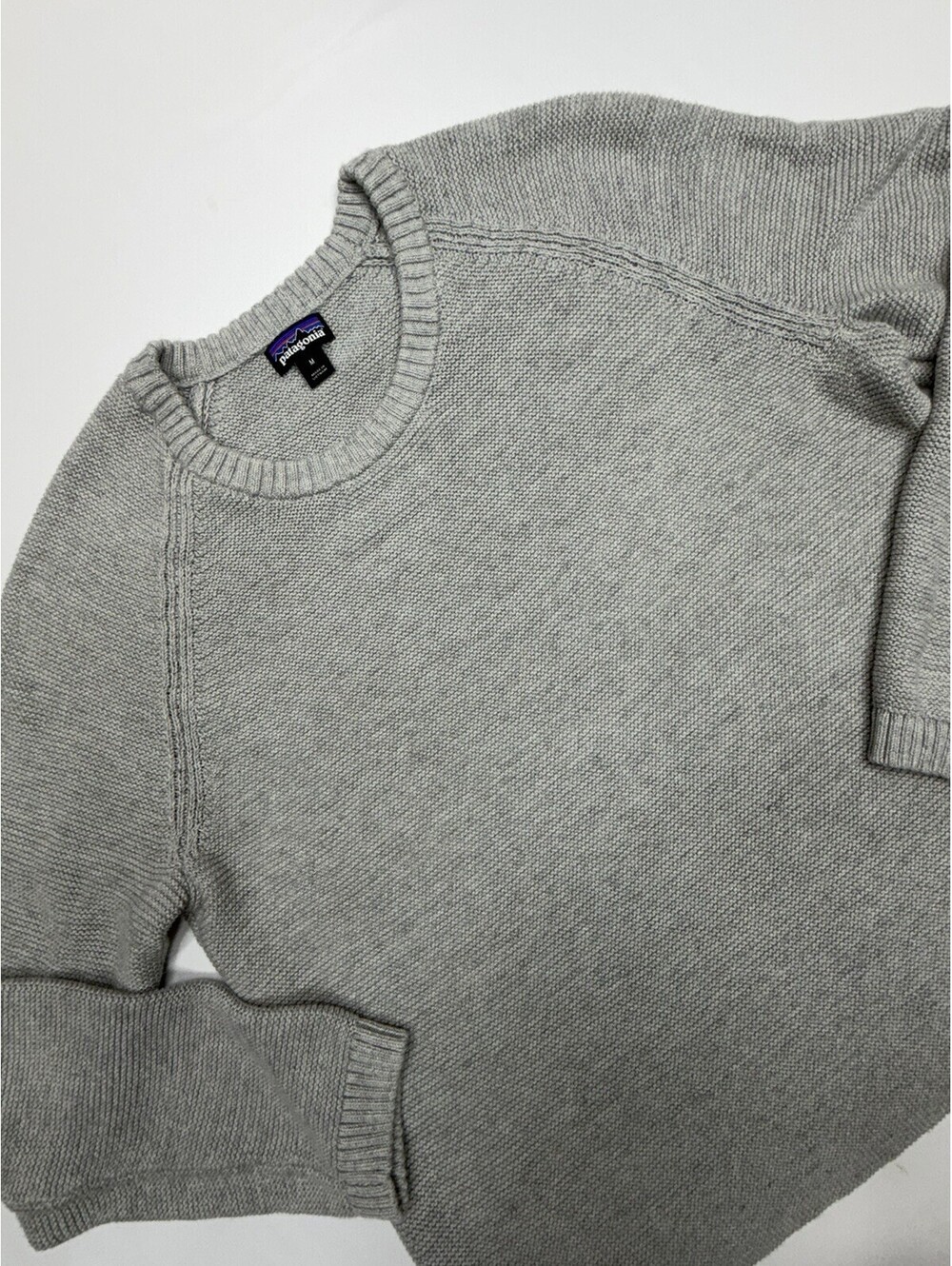 Patagonia Womens Long-Sleeved Organic Cotton Spring Sweater Medium Gray STY51450